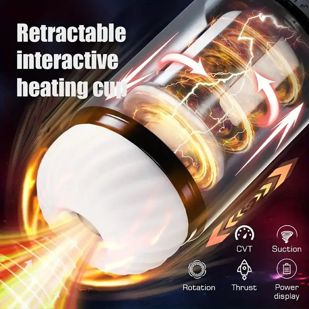 Forward Reverse Telescopic Heating Automatic Male Rotation Masturbator