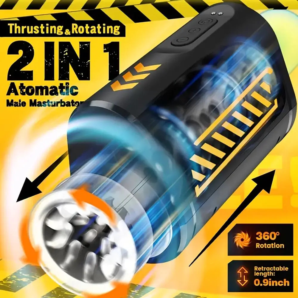 Oil Tank Shape Automatic Rotation Masturbator Cup With 7 Modes