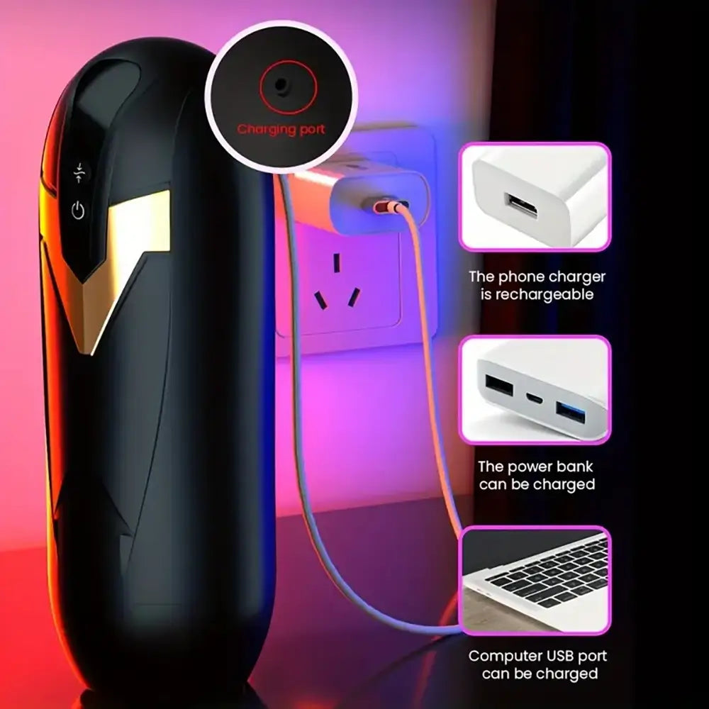 Forward Reverse Telescopic Heating Automatic Male Rotation Masturbator