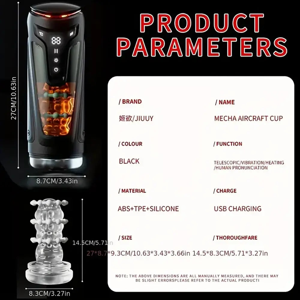 Vacuum Suction Vibration Explosive Button Automatic Masturbator