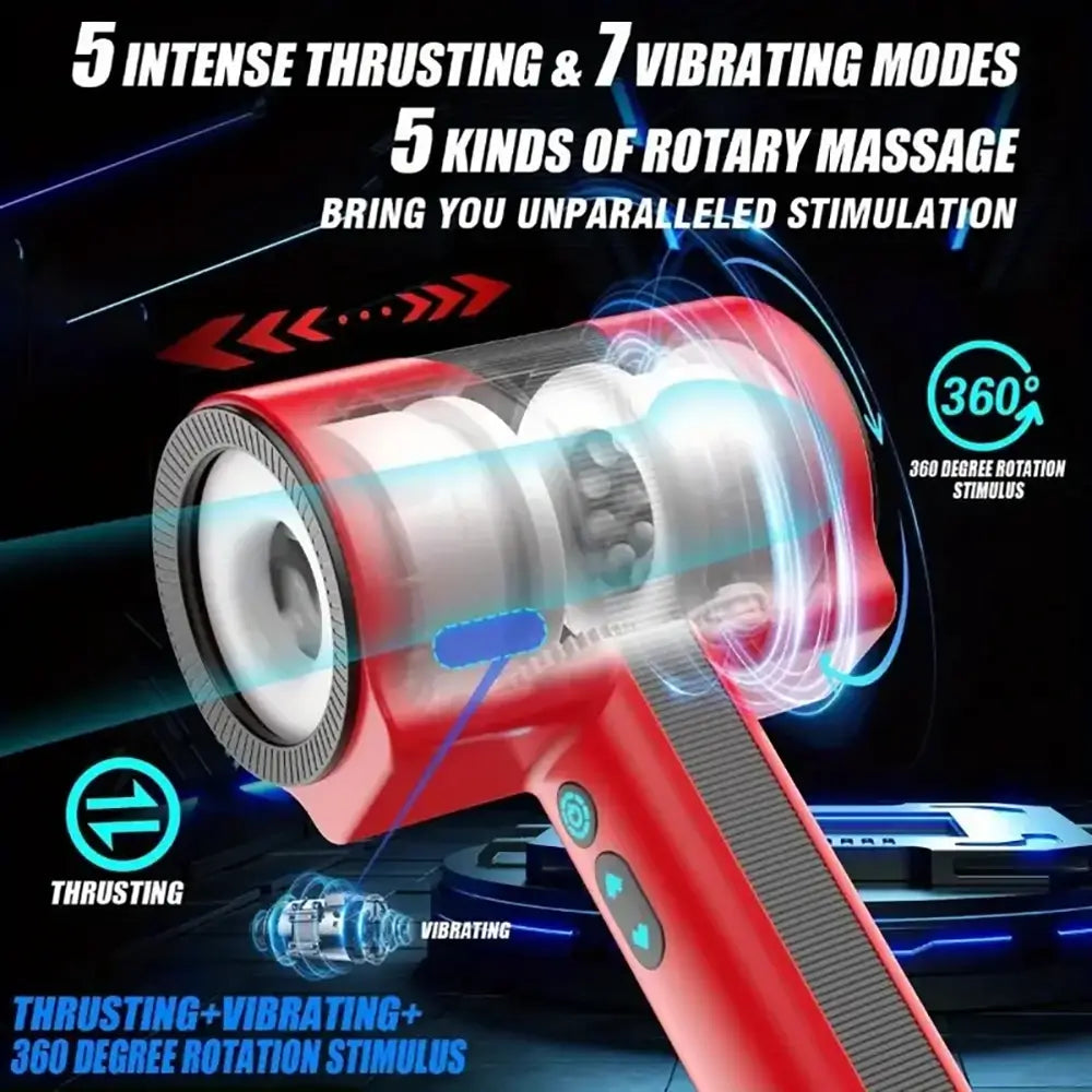 Sucking Electric Handheld Telescopic Rotating Vibrating Masturbator