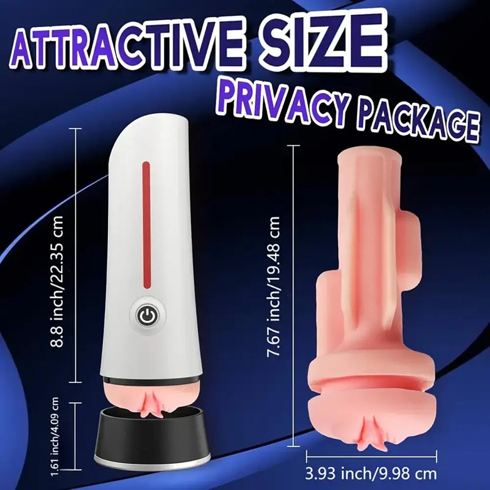 2 Vibrating Motor 3D Vagina Textured Automatic Male Masturbator