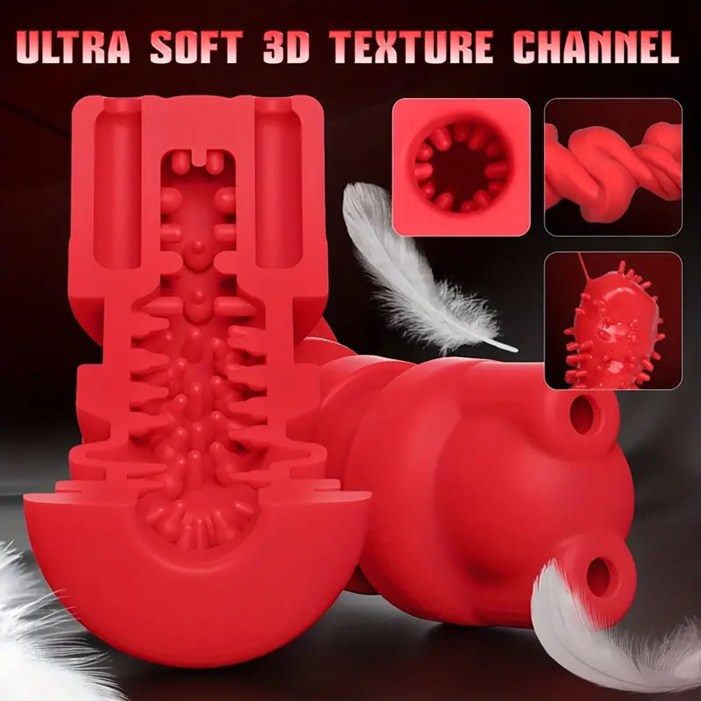 10 Vibrating 8 Thrusting LCD Display Adult Male Automatic Masturbator