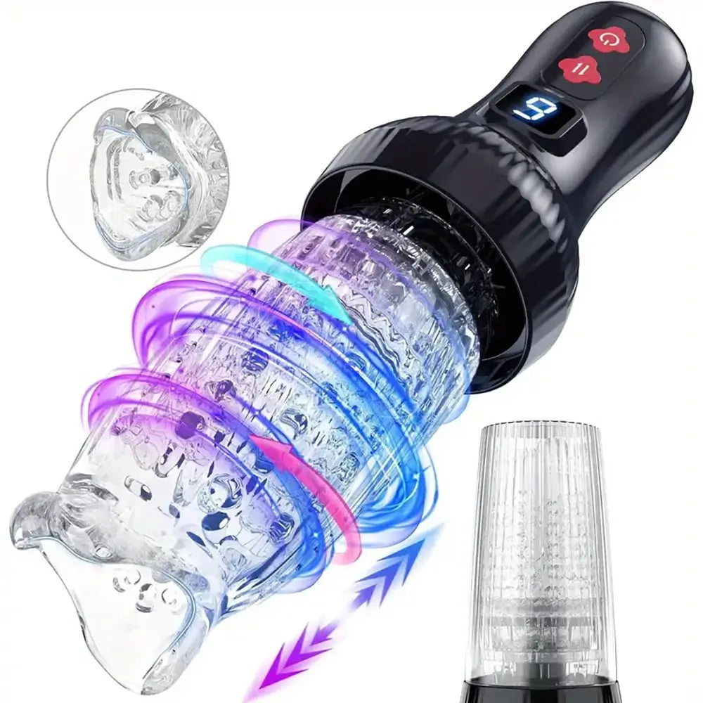 9 Thrusting Rotating Modes Male Automatic Masturbator With Cover