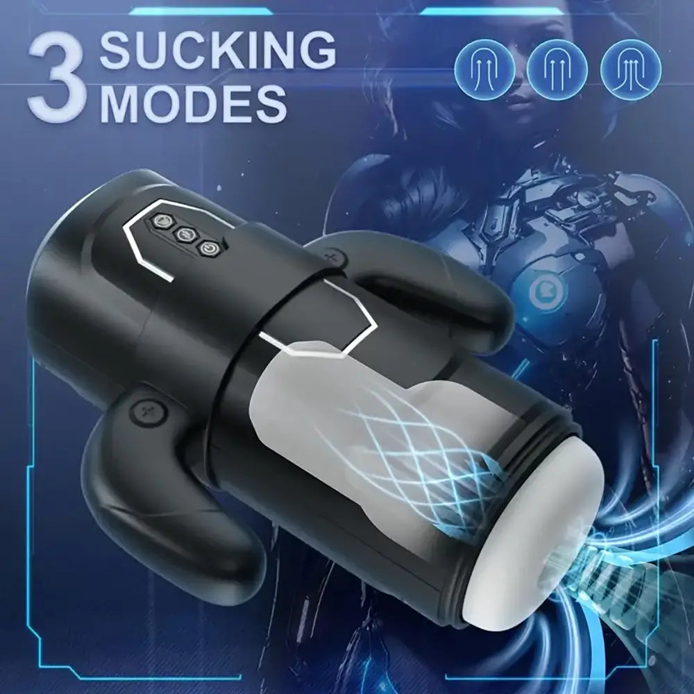 3 Sucking 6 Thrusting 9 Vibrating Retractable Rotatable Masturbator