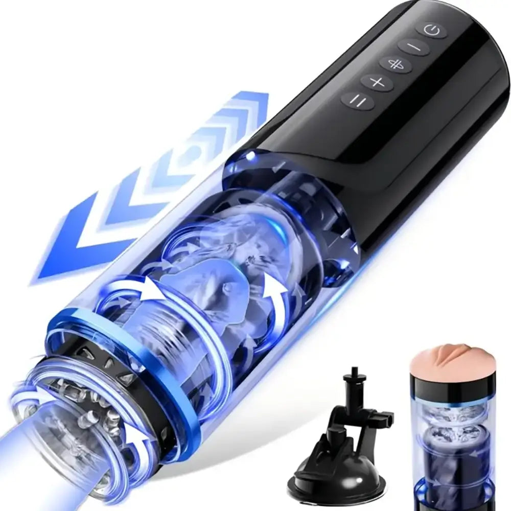 3 Speeds 6 Frequencies Rotation Ejaculating Male Auto Masturbator