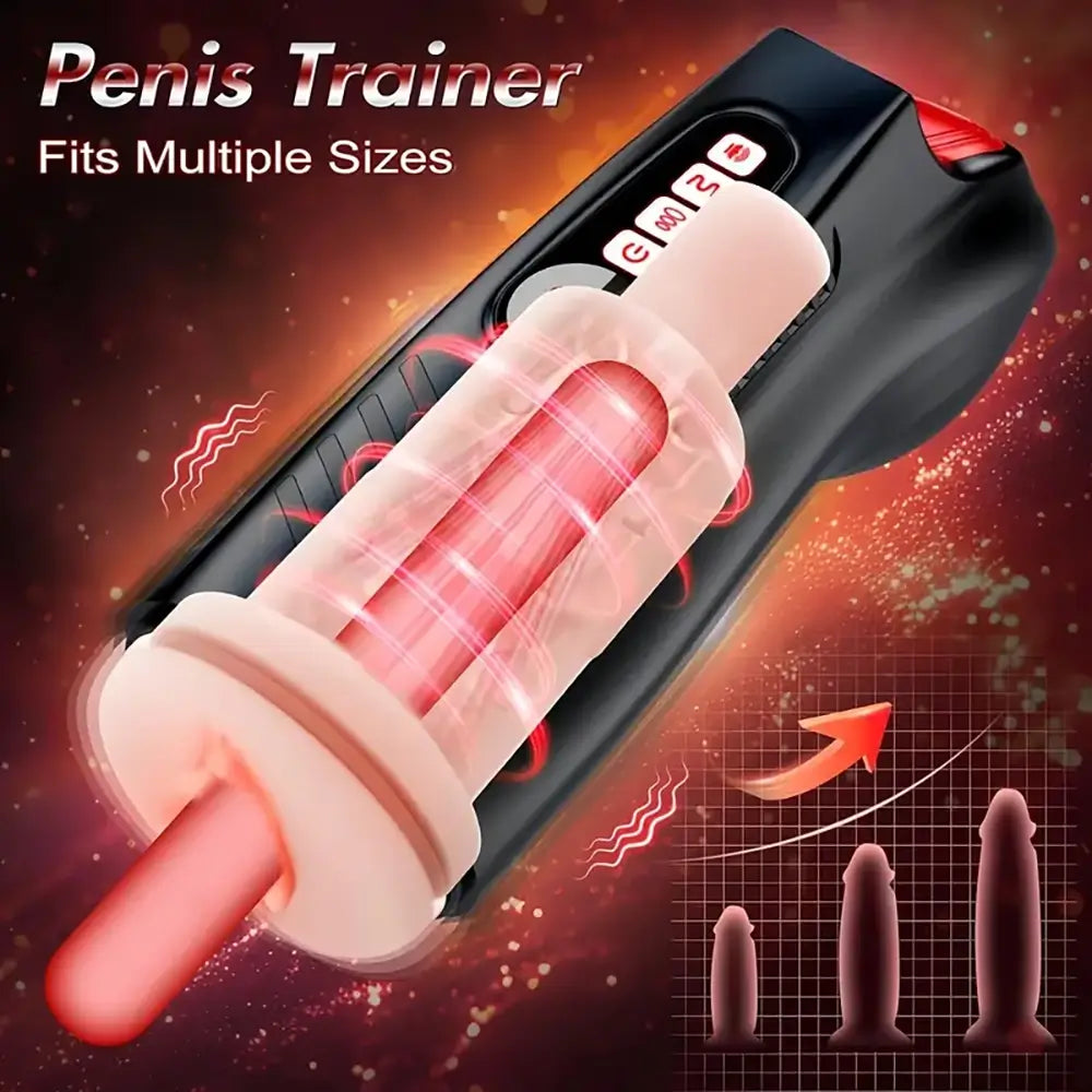 Automatic Sucking Vibrating LCD Display 3D Fleshy Male Masturbator