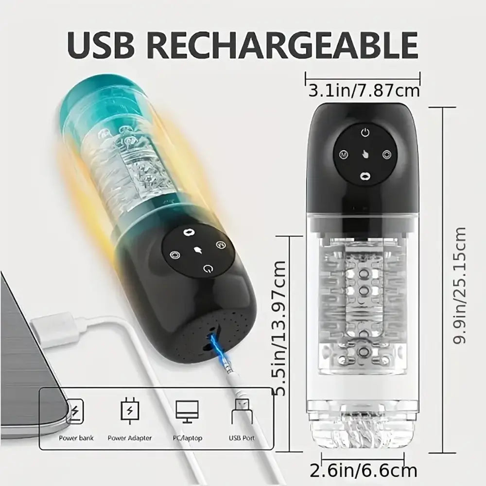 4s Lockable Vacuum 7 Rhythmic Suction 7 Smooth Rotation Masturbator