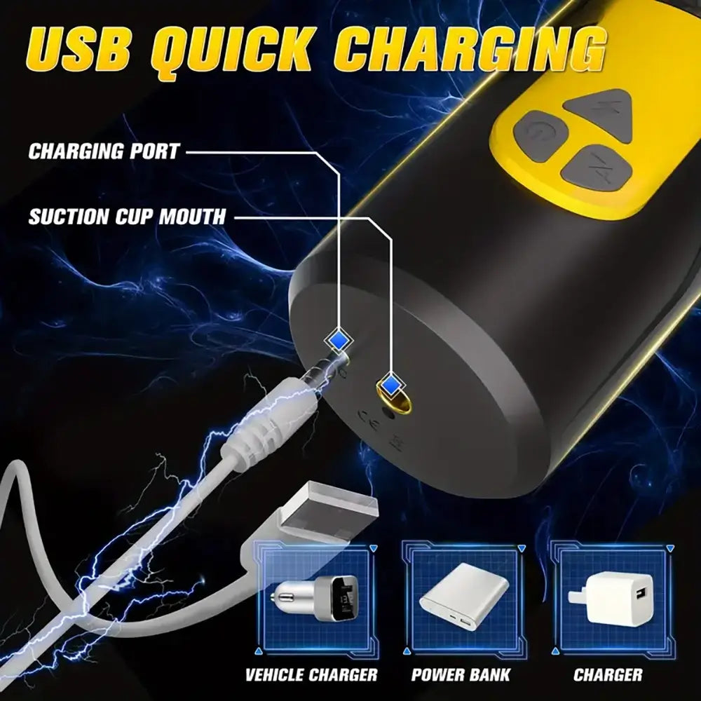 3 Thrust 7 Rotation Modes Sucking USB Rechargeable Auto Masturbator