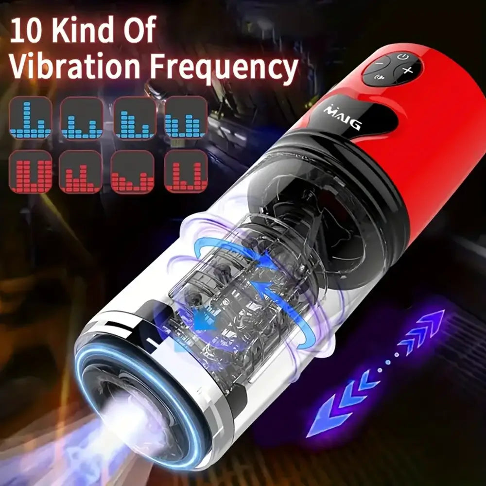 Powerful Suction Vibrating Telescopic Automatic Male Masturbator