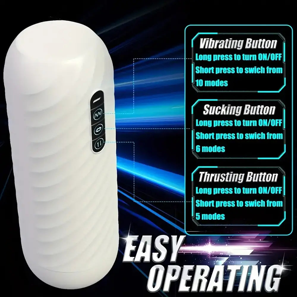 5 Thrusting 6 Sucking 10 Vibrating Male Stroker Automatic Masturbator