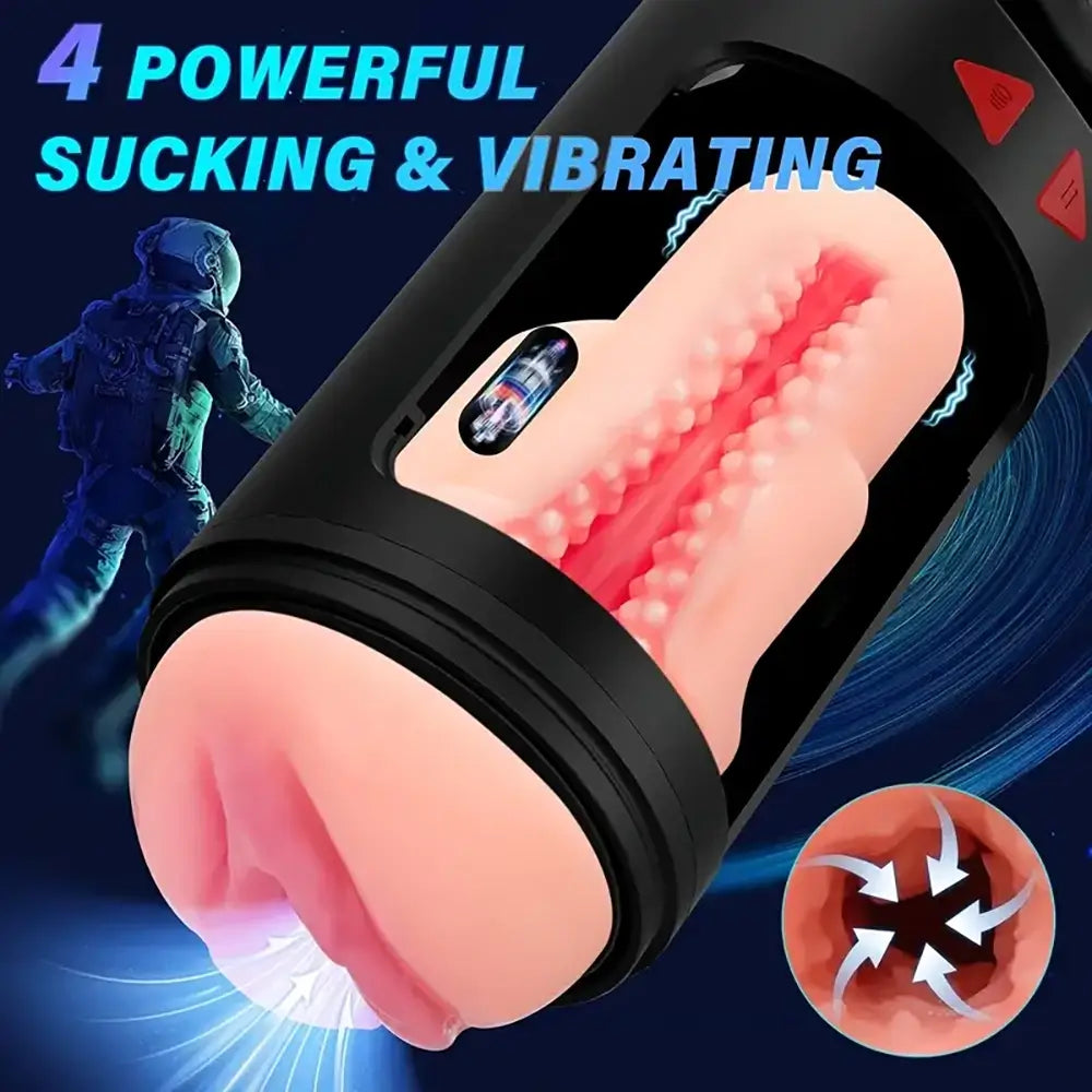 4 Sucking Vibrating Thrusting Modes Auto Masturbator Male Stroker