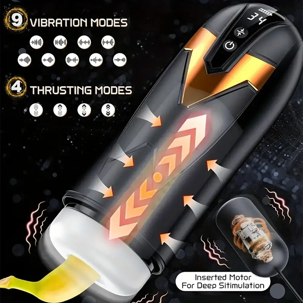 Forward Reverse Telescopic Heating Automatic Male Rotation Masturbator