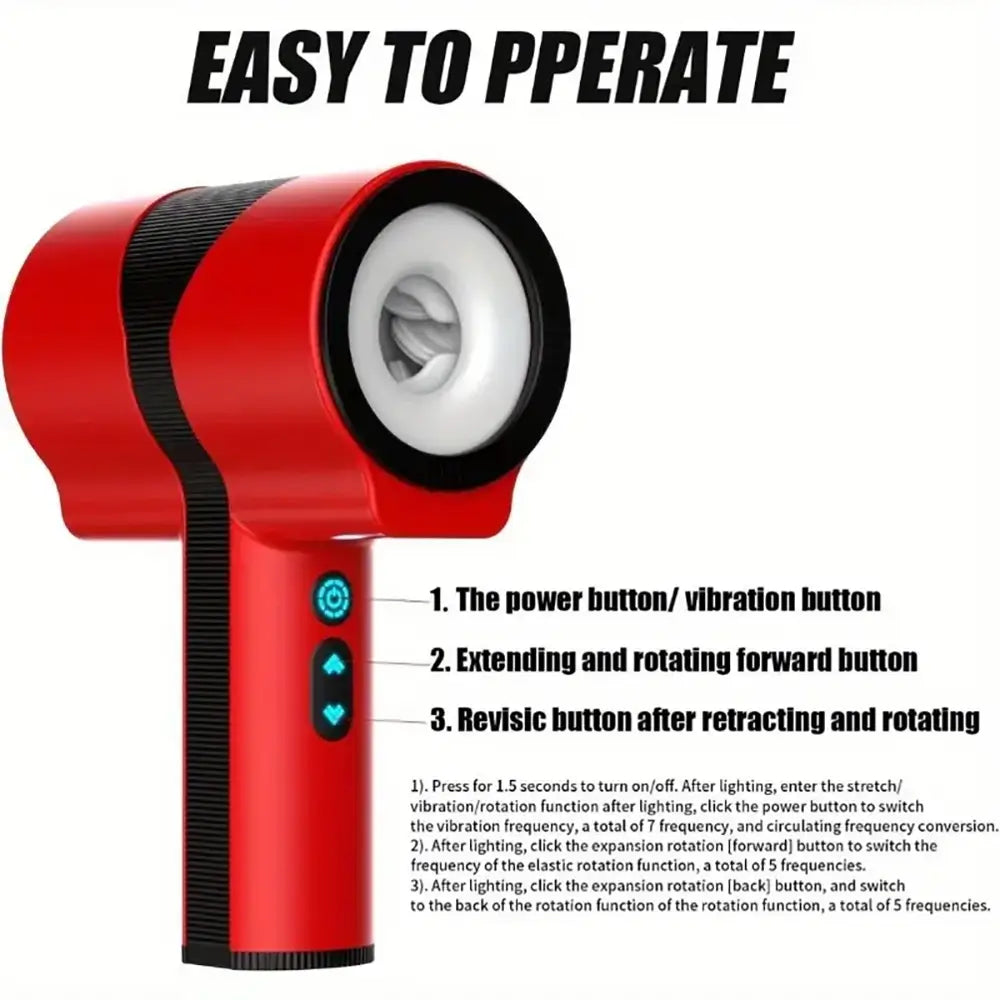 Sucking Electric Handheld Telescopic Rotating Vibrating Masturbator
