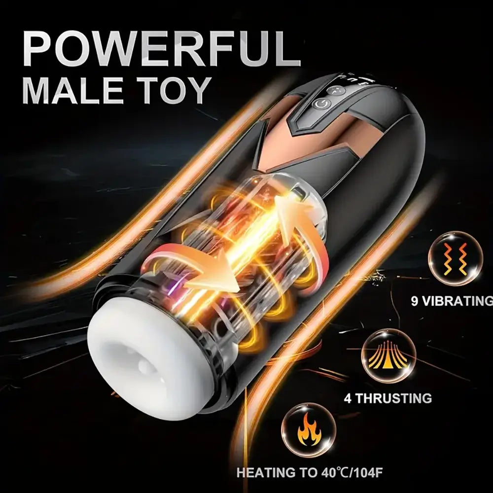 Forward Reverse Telescopic Heating Automatic Male Rotation Masturbator