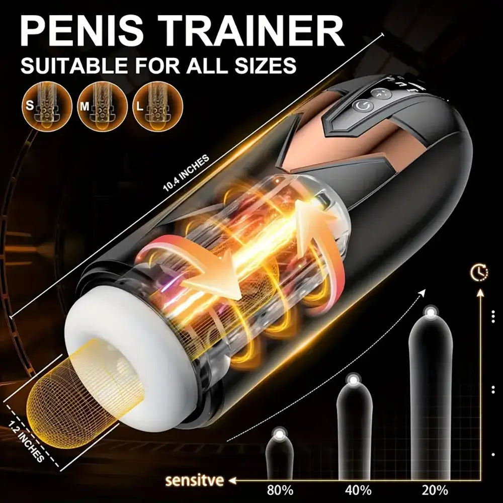 Forward Reverse Telescopic Heating Automatic Male Rotation Masturbator