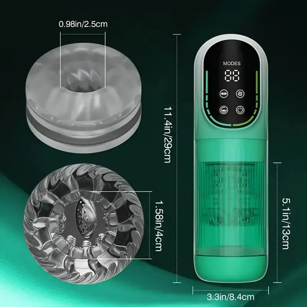 3 Pump 7 Thrusting Rotating Vibrating Sucking LCD Automatic Masturbator