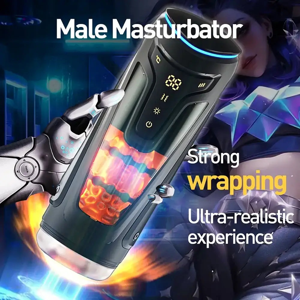 Vacuum Suction Vibration Explosive Button Automatic Masturbator