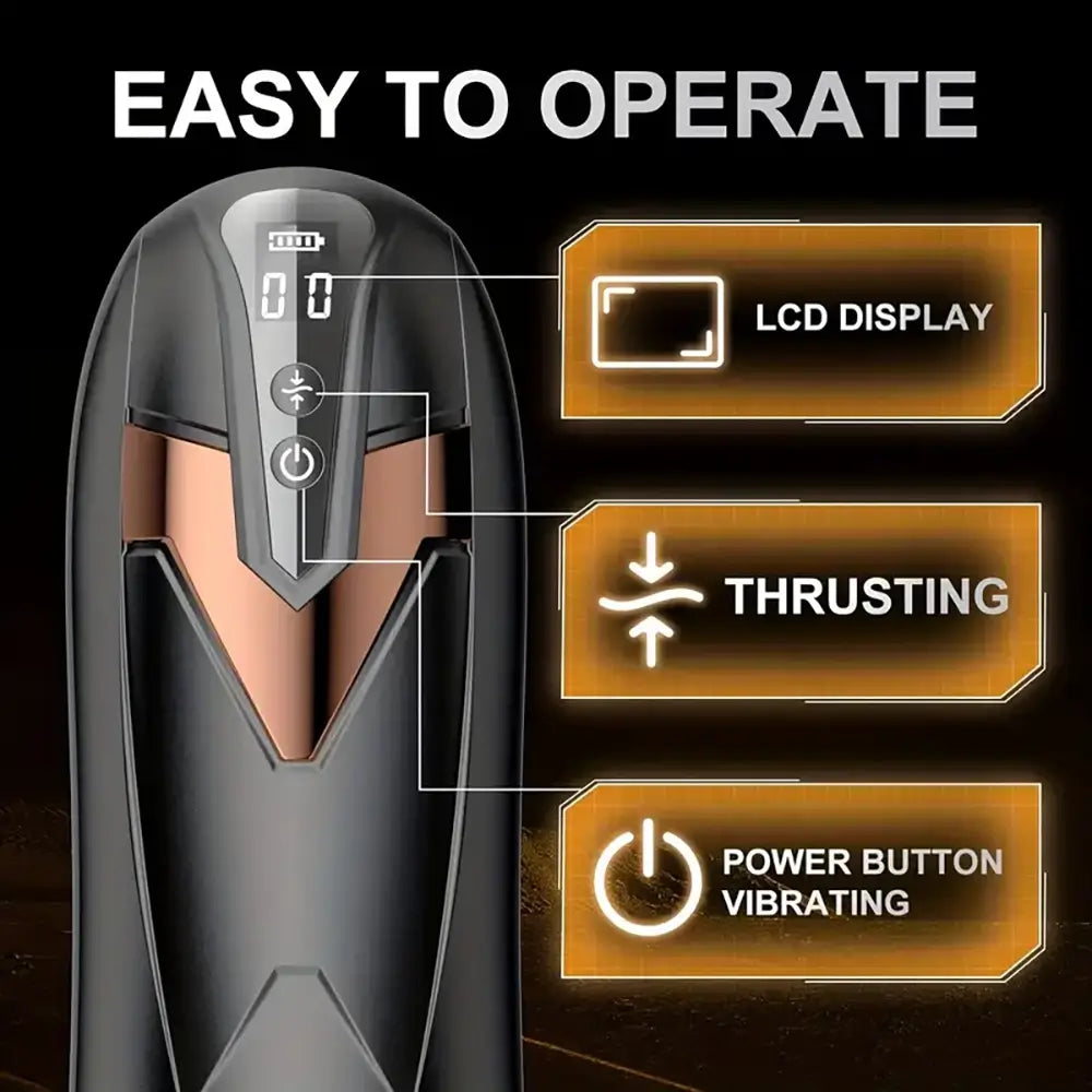 Forward Reverse Telescopic Heating Automatic Male Rotation Masturbator