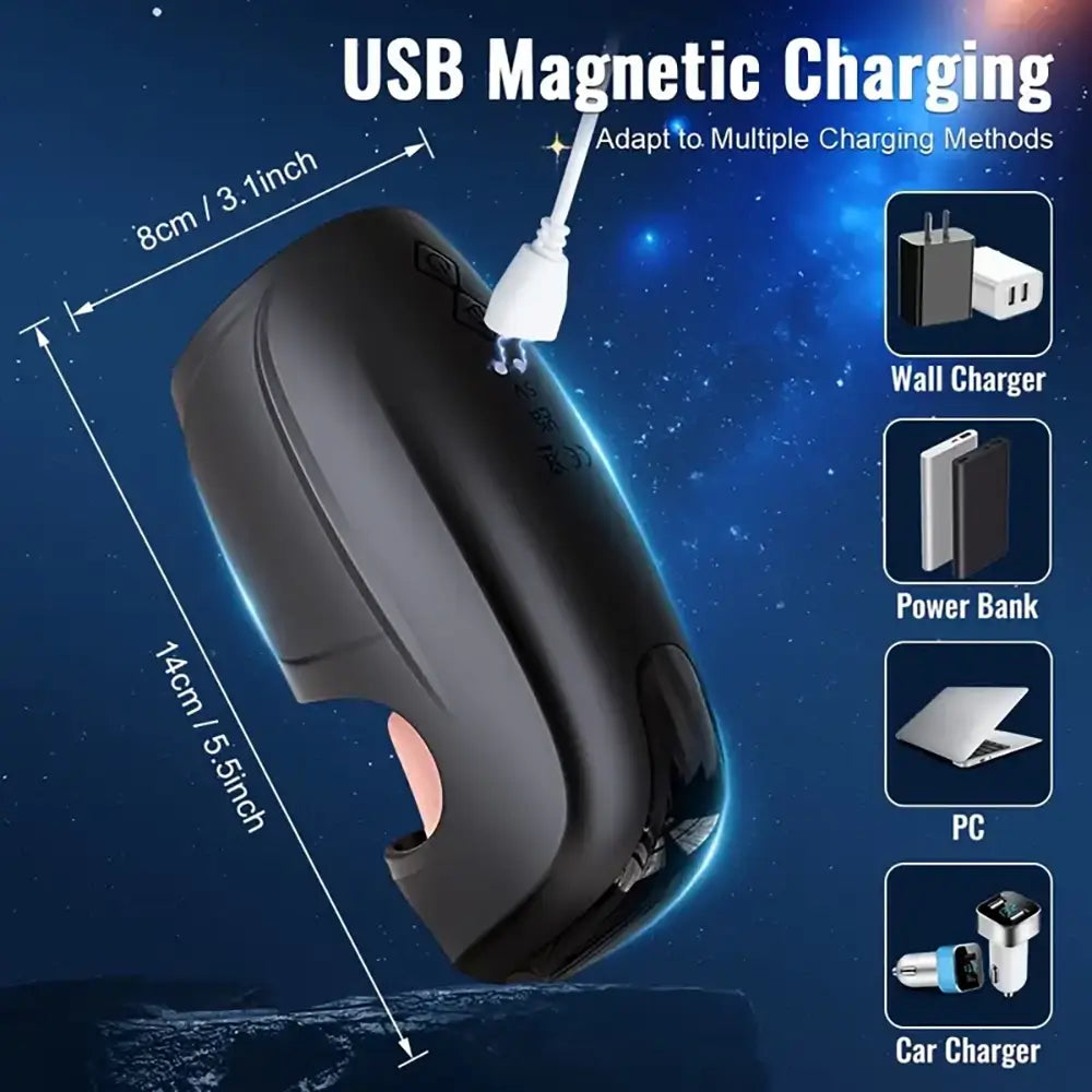 10 Tongue-Licking Tapping Vibrating Adult Male Auto Masturbator