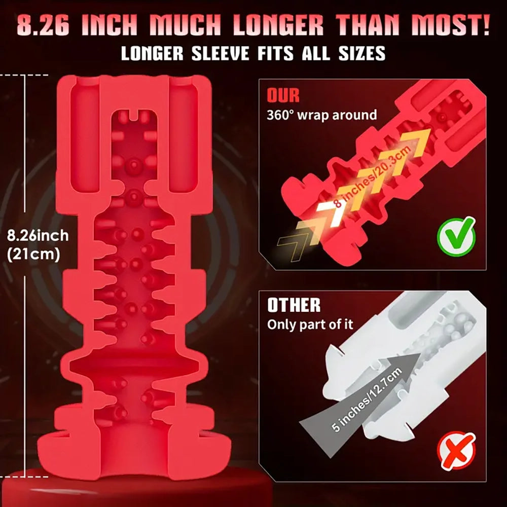 10 Vibrating 8 Thrusting LCD Display Adult Male Automatic Masturbator