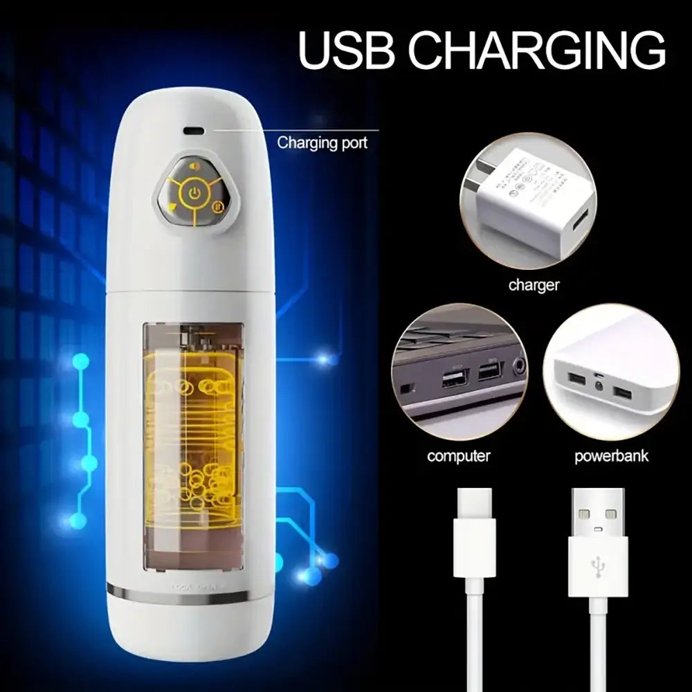 3D Realistic Vagina Thrusting Rotation Automatic Stroker Sex Toy