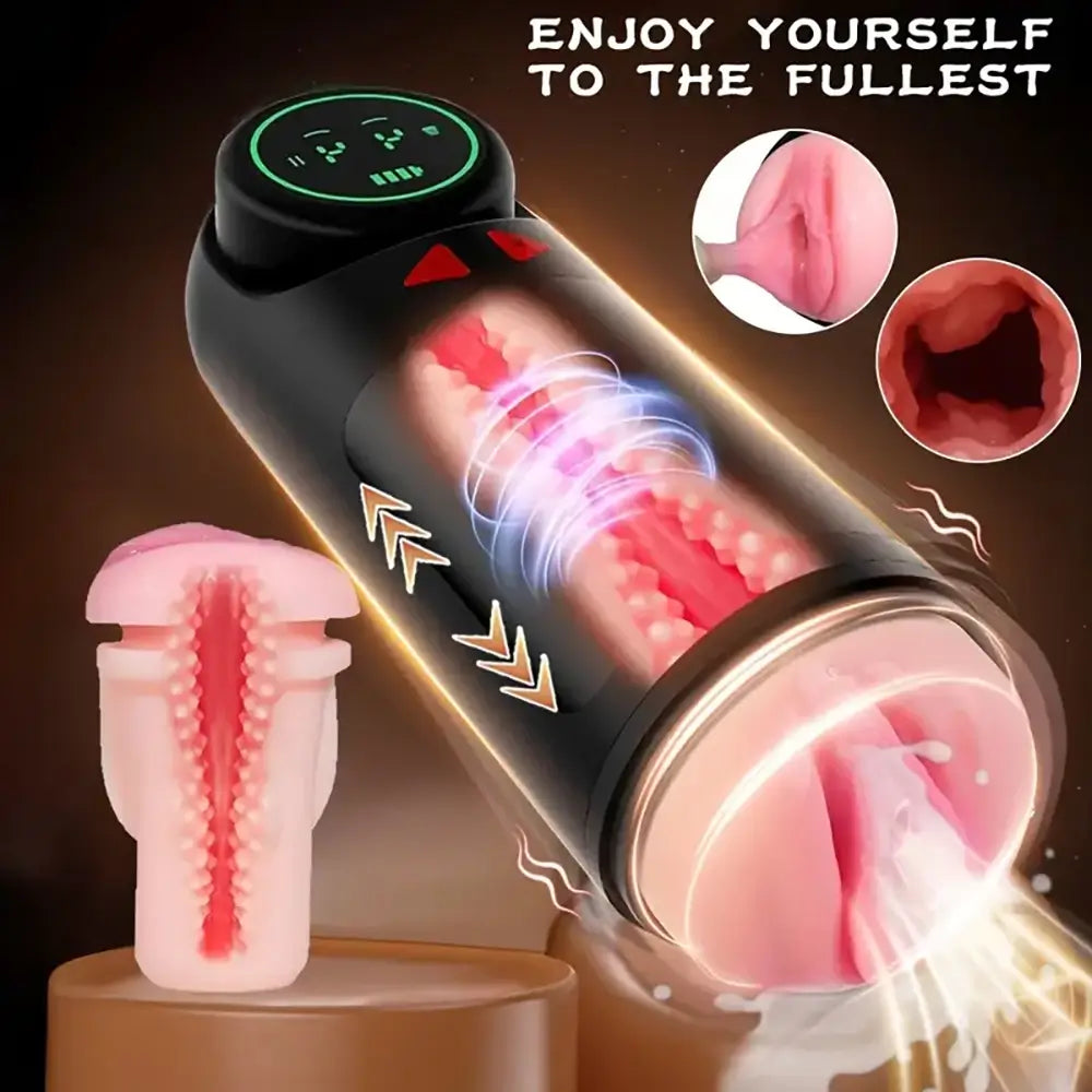4 Sucking Vibrating Thrusting Modes Auto Masturbator Male Stroker