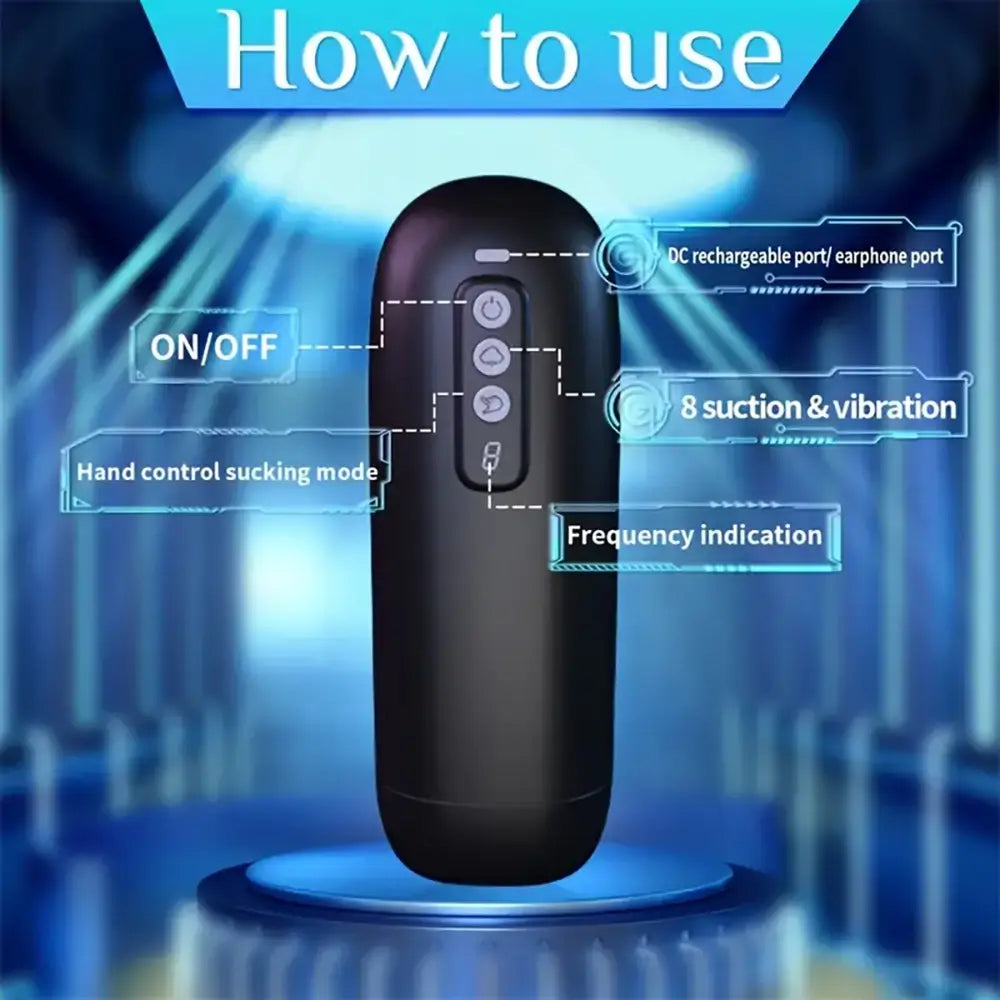Hand Control Sucking Vibrating Indication Male Automatic Masturbator