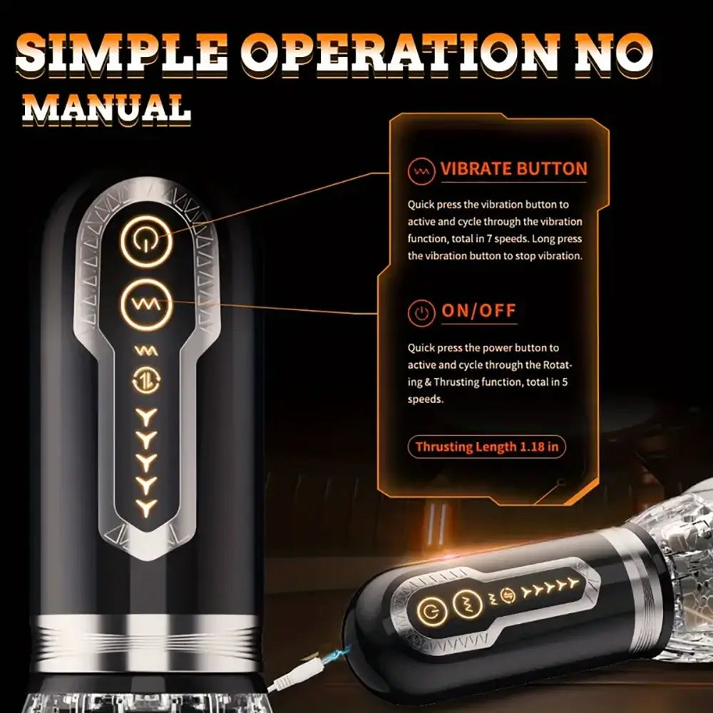 TORNADO 3.0 Version 7 Vibrating 5 Rotating Thrusting Auto Masturbator