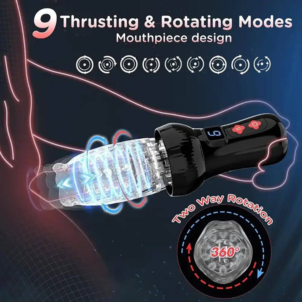 9 Thrusting Rotating Modes Male Automatic Masturbator With Cover