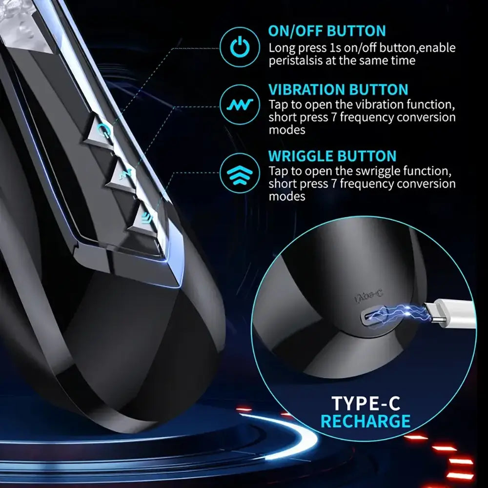 7 Thrusting Vibration Hands Free Blowjob Machine Auto Masturbator