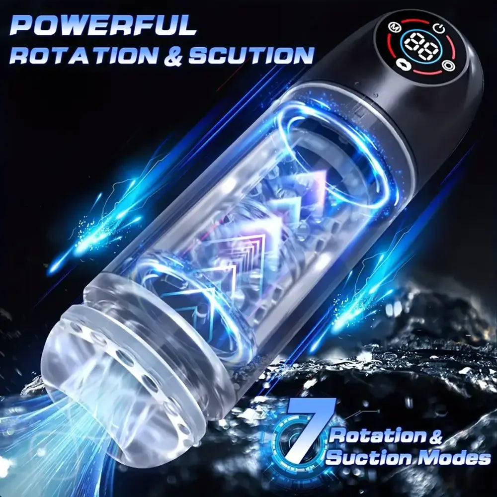 UPGRADED 7+7+7 Licking Suction 7 Rotating Modes Auto Masturbator