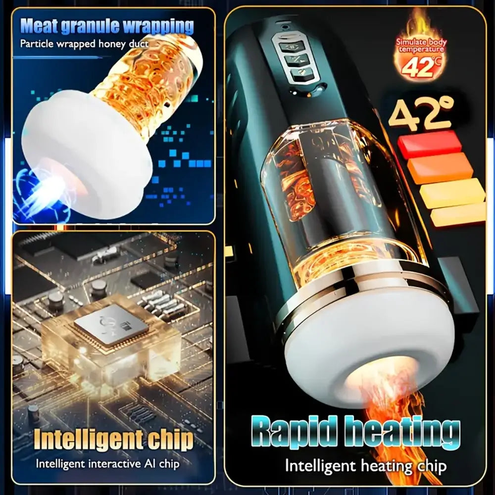 Heating Intelligent Vibration Stretching Rotating Auto Masturbator