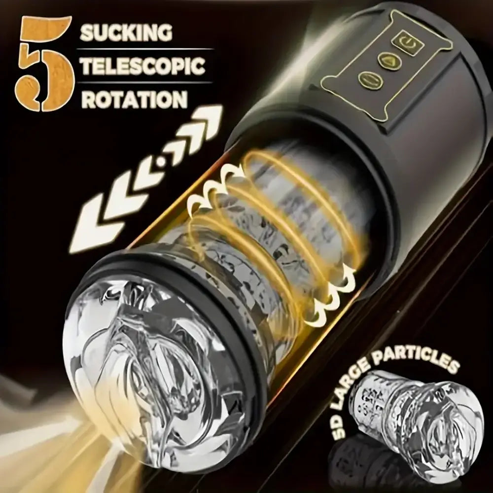 Telescoping Rotating Sex Toys Pocket Pussy Automatic Masturbator