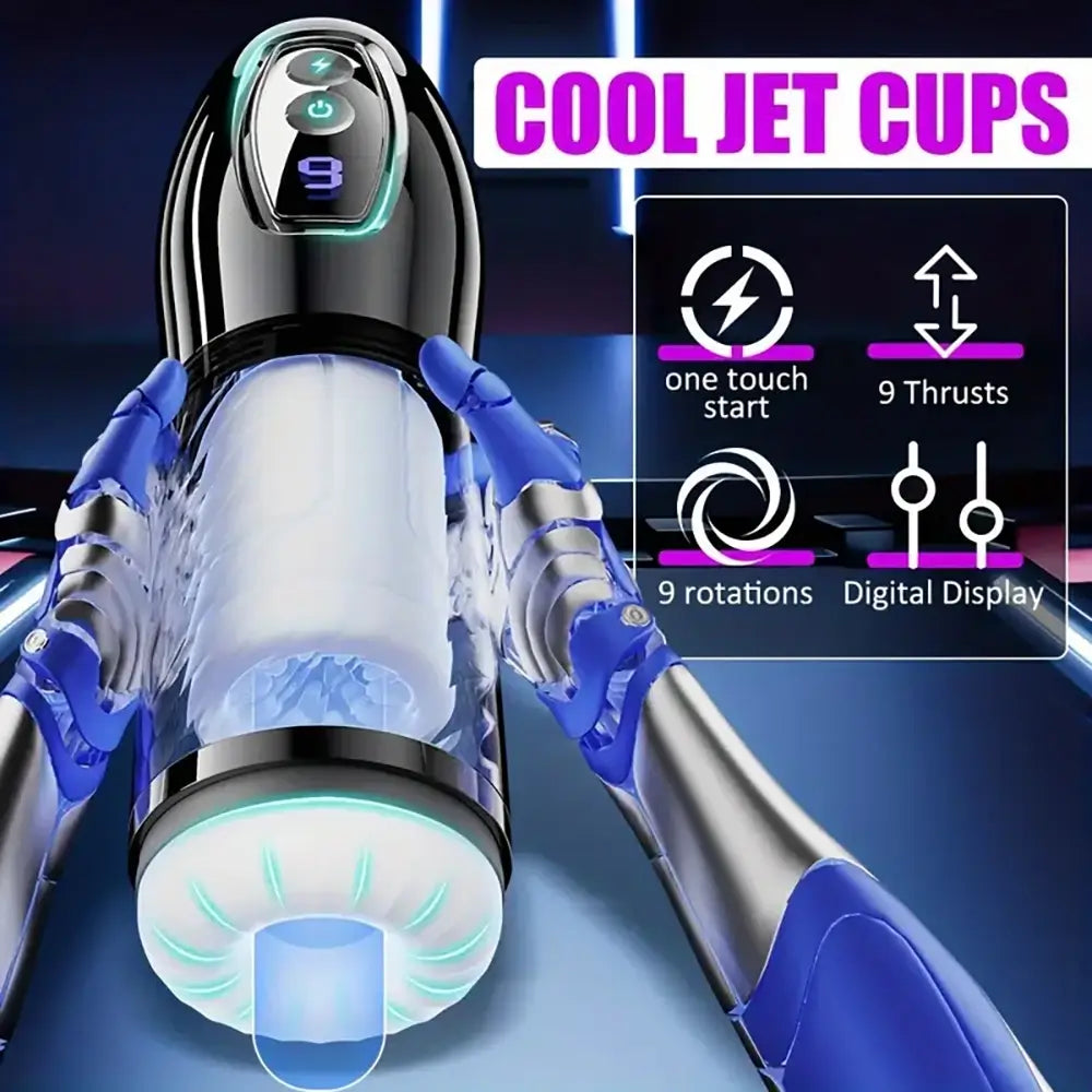 9 Telescopic Rotating Modes Automatic Masturbator For Penis Stroker