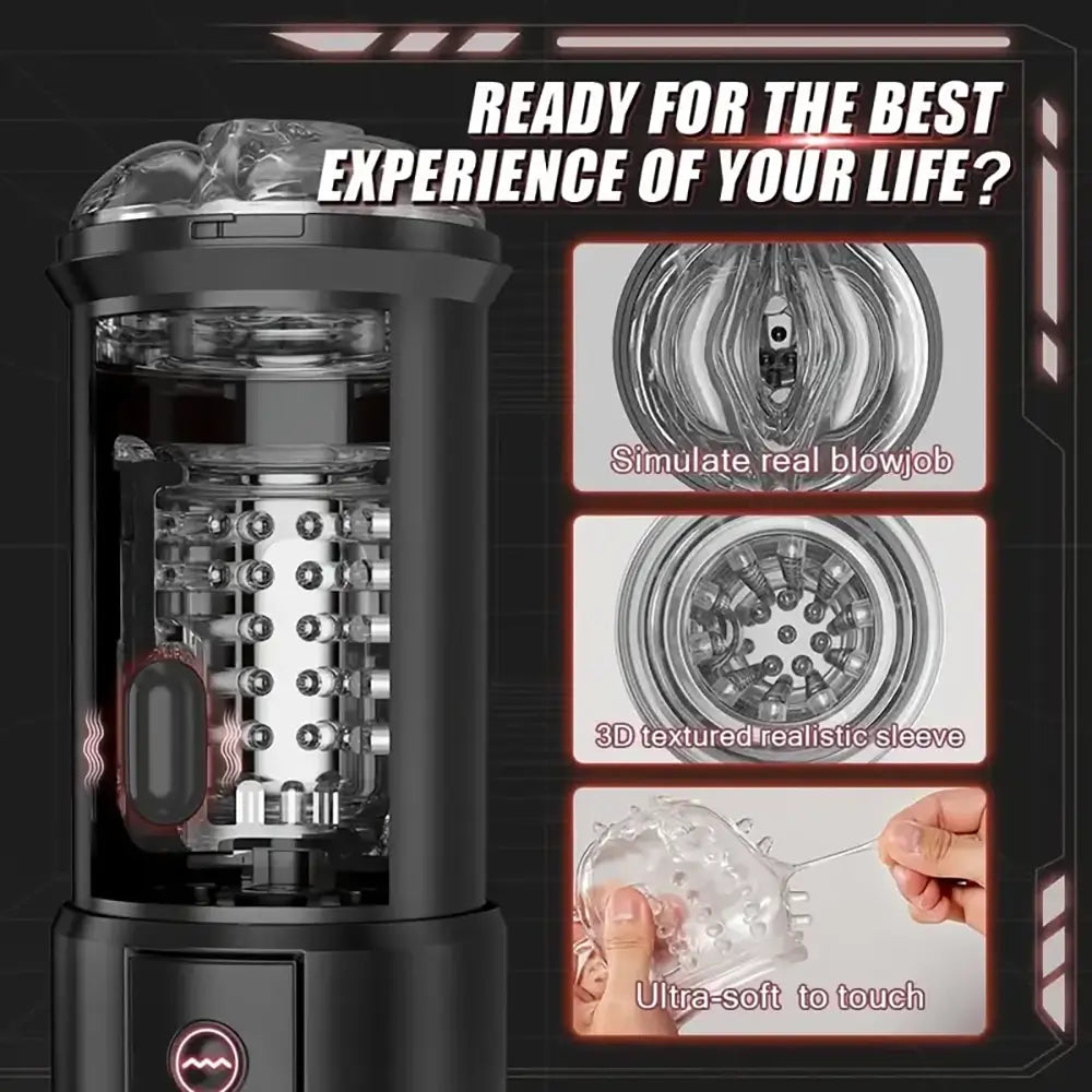 Sucking Vibrating Thrusting Modes Realistic Vagina Auto Masturbator