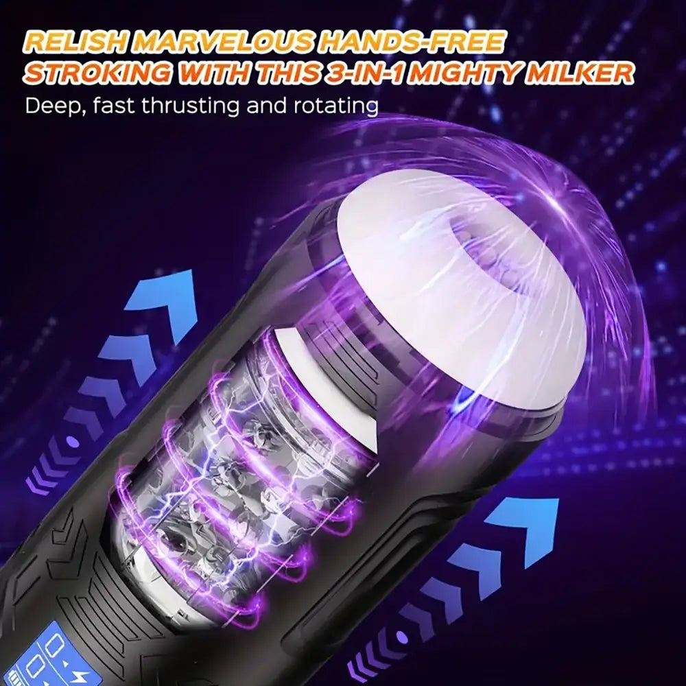 Vibrating Thrusting Rotating Auto Stroker Electric Male Masturbator