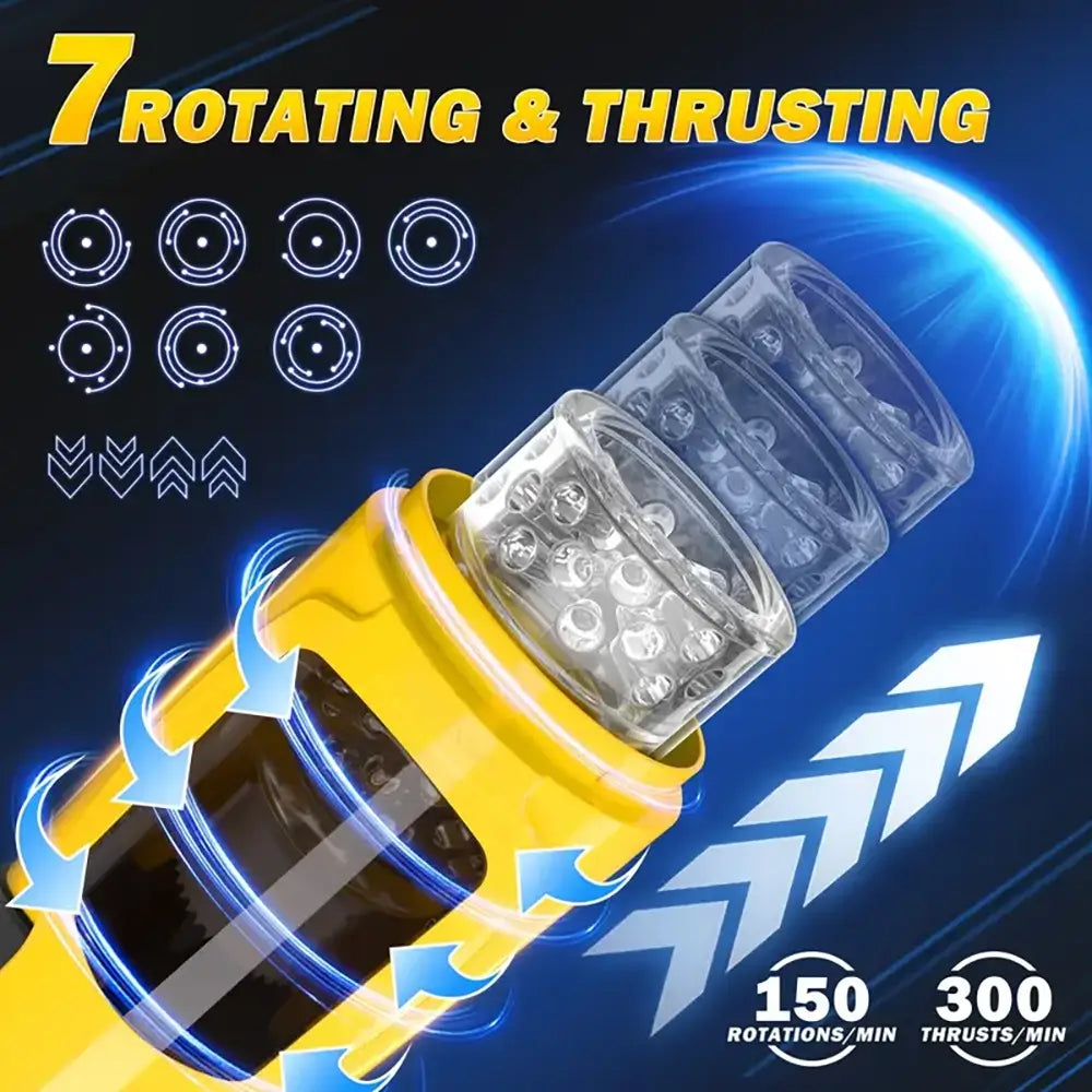 3 Thrust 7 Rotation Modes Sucking USB Rechargeable Auto Masturbator