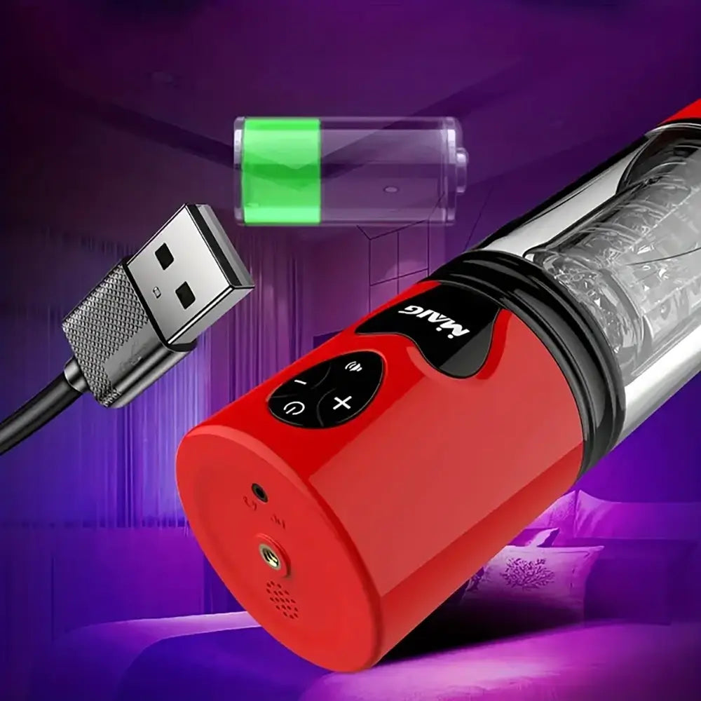 Powerful Suction Vibrating Telescopic Automatic Male Masturbator