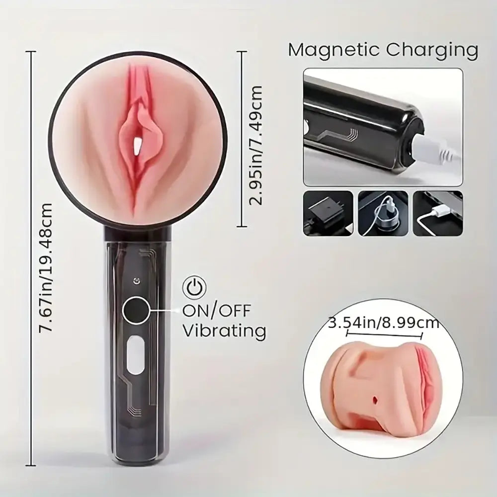 10 Vibration Anal and Vaginal 2 in 1 Handheld Automatic Masturbator