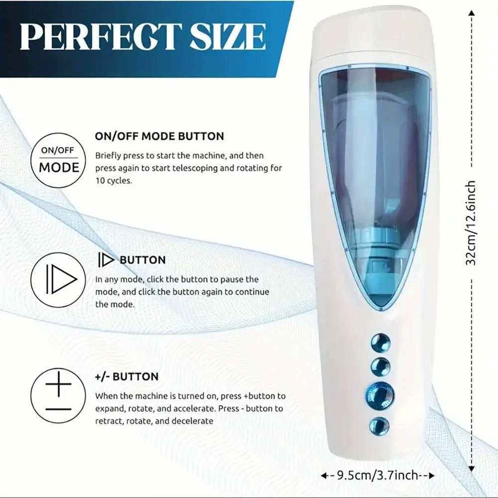 Hands Free Automatic Soft Silicone Channel Thrusting Masturbator