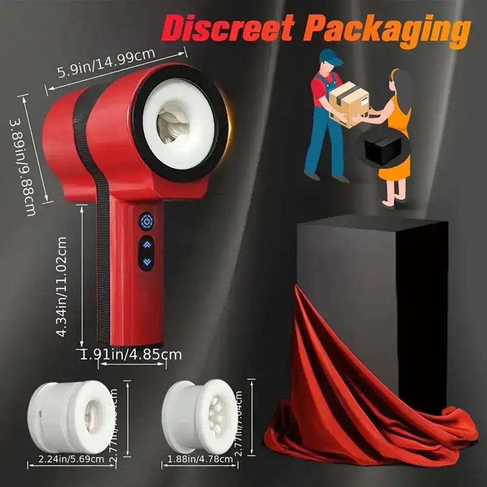 Sucking Electric Handheld Telescopic Rotating Vibrating Masturbator