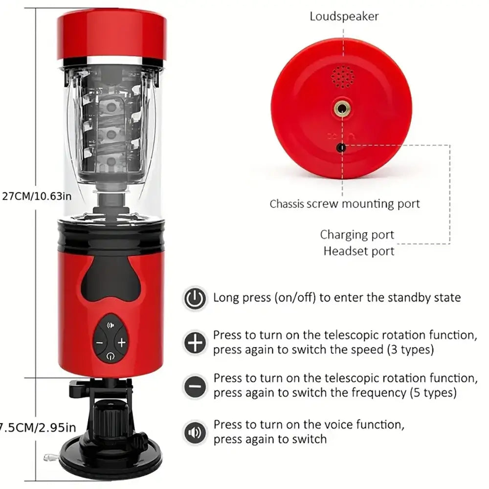 7 Thrust Rotating Twist Friction Electric 3 in1 Automatic Masturbator