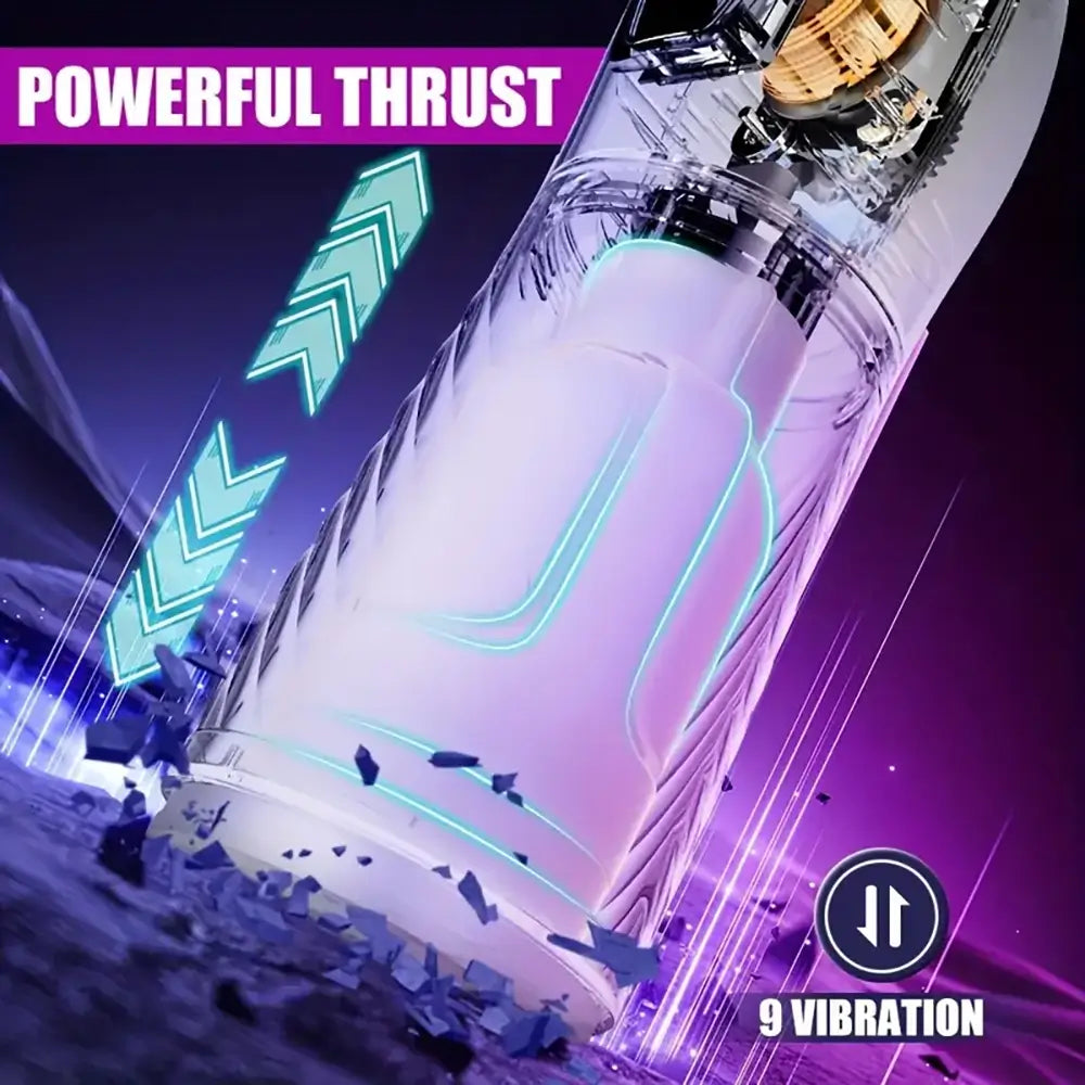 9 Telescopic Rotating Modes Automatic Masturbator For Penis Stroker