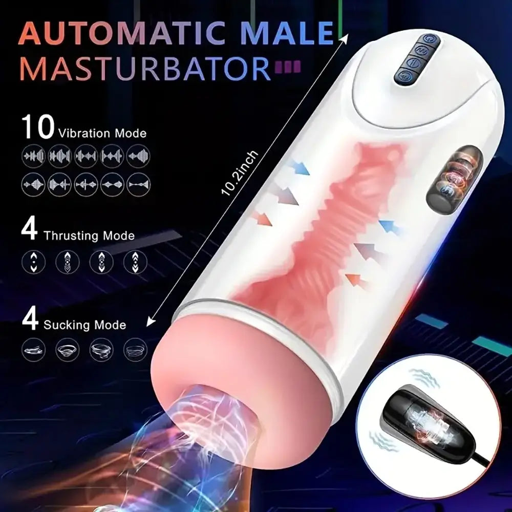 Stretchable Vibration Thrusting Sucking Automatic Masturbator For Males