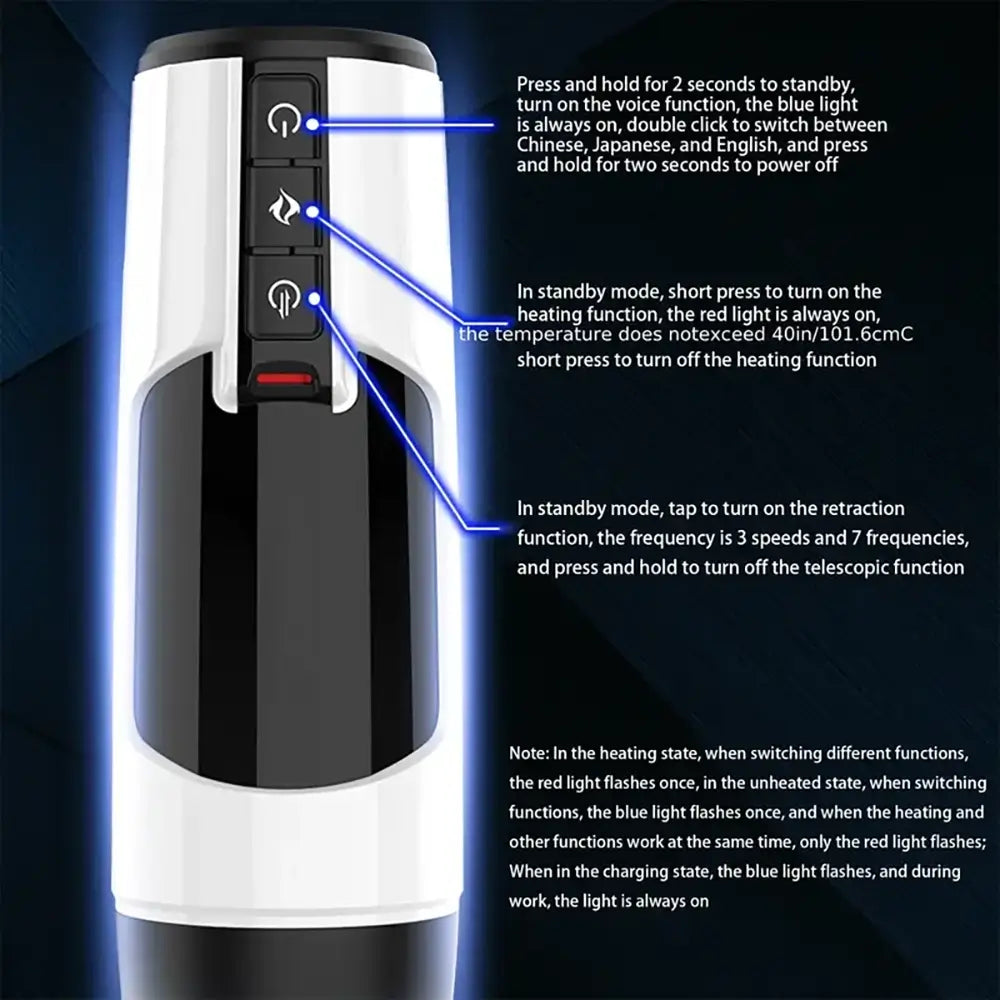 5D Flesh Telescope Automatic Heating Voice Oral Masturbator