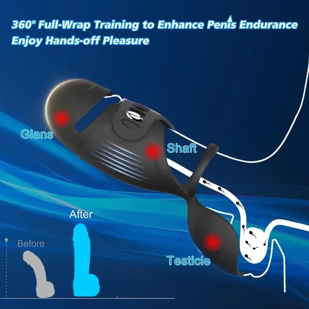 4 in 1 Vibrating APP Controlled Male Sex Toy Stroker with Cock Ring