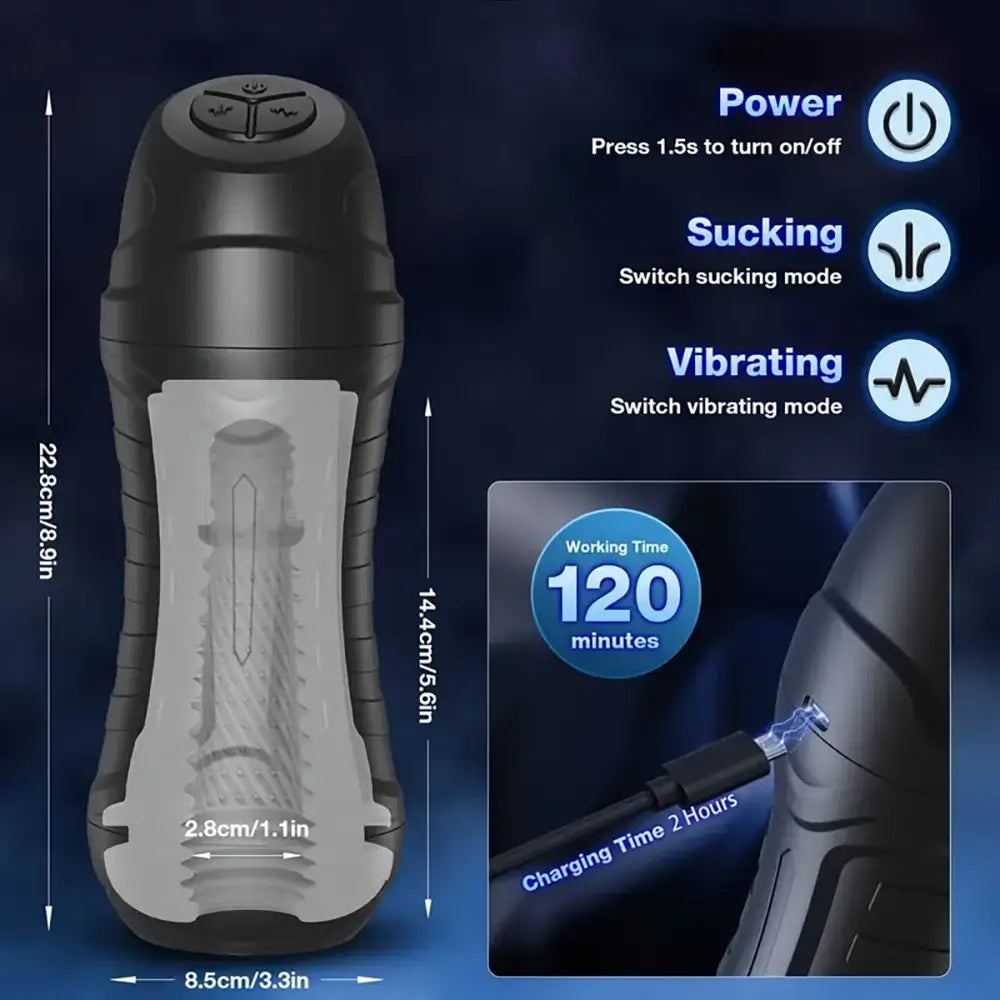 10 Vibration Suction Modes Male Automatic Masturbator 3D Texture