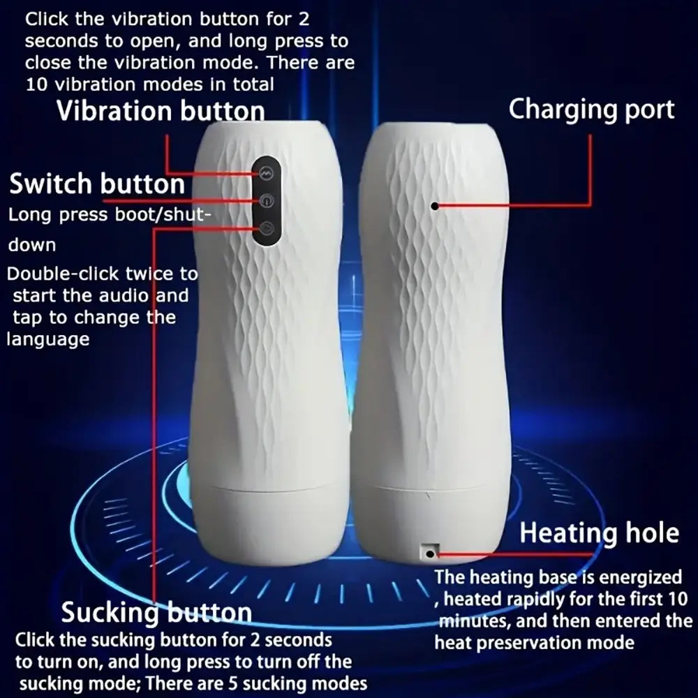 Pleasure 5 Suction 10 Vibration 3-Language Voice Automatic Masturbator