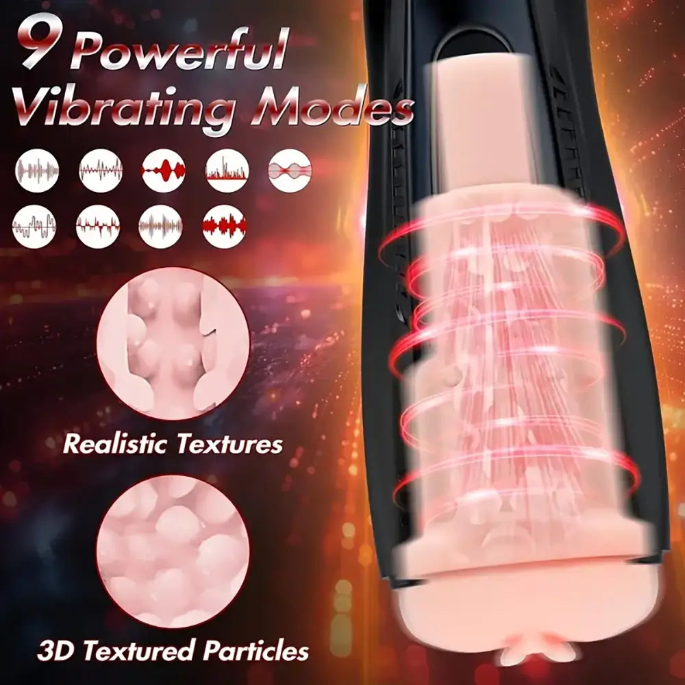 Automatic Sucking Vibrating LCD Display 3D Fleshy Male Masturbator